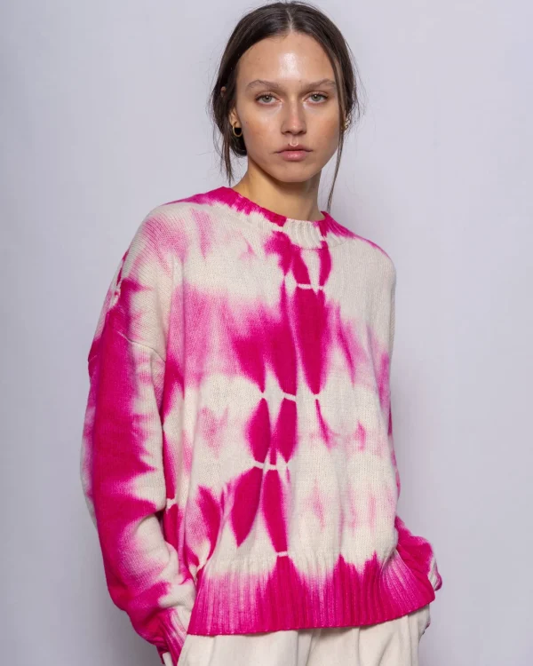 Sweaters | MJ Watson Shibori Round Neck Pullover Pink