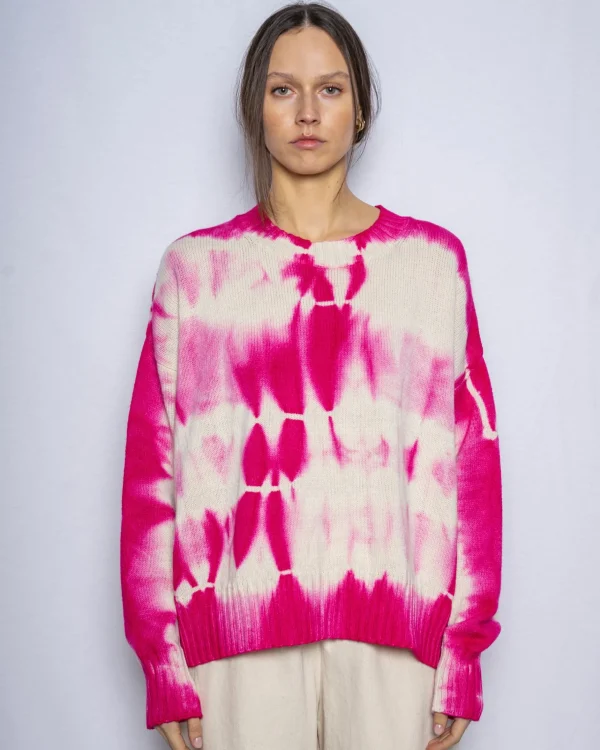 Sweaters | MJ Watson Shibori Round Neck Pullover Pink