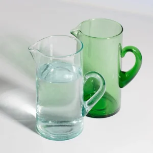 Glassware | Thistle Hill Moroccan Glass Pitcher Green