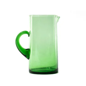Glassware | Thistle Hill Moroccan Glass Pitcher Green