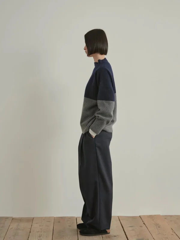 Sweaters | Nicholson u0026 Nicholson Nicholson & Nicholson Heriot Knitted Sweater Navy Grey