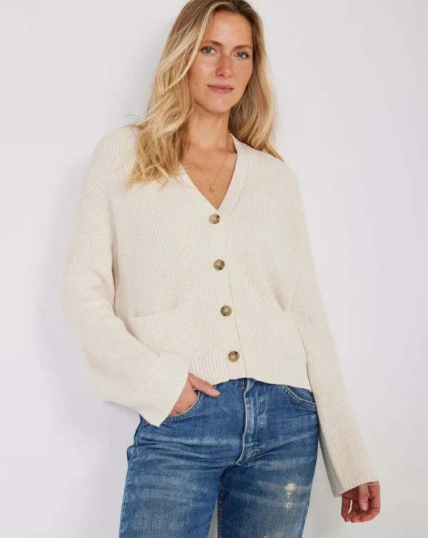 Sweaters | Not Monday Ellis Fisherman Cardigan Ecru