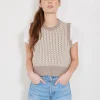 Sweaters | Not Monday Gillian Sweater Vest Oatmeal & Ivory