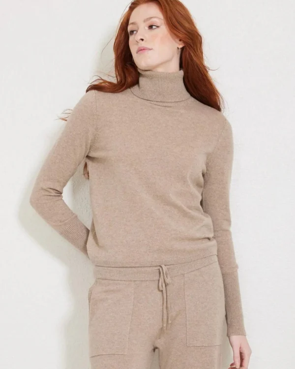 Sweaters | Not Monday Hayden Cashmere Turtleneck Latte