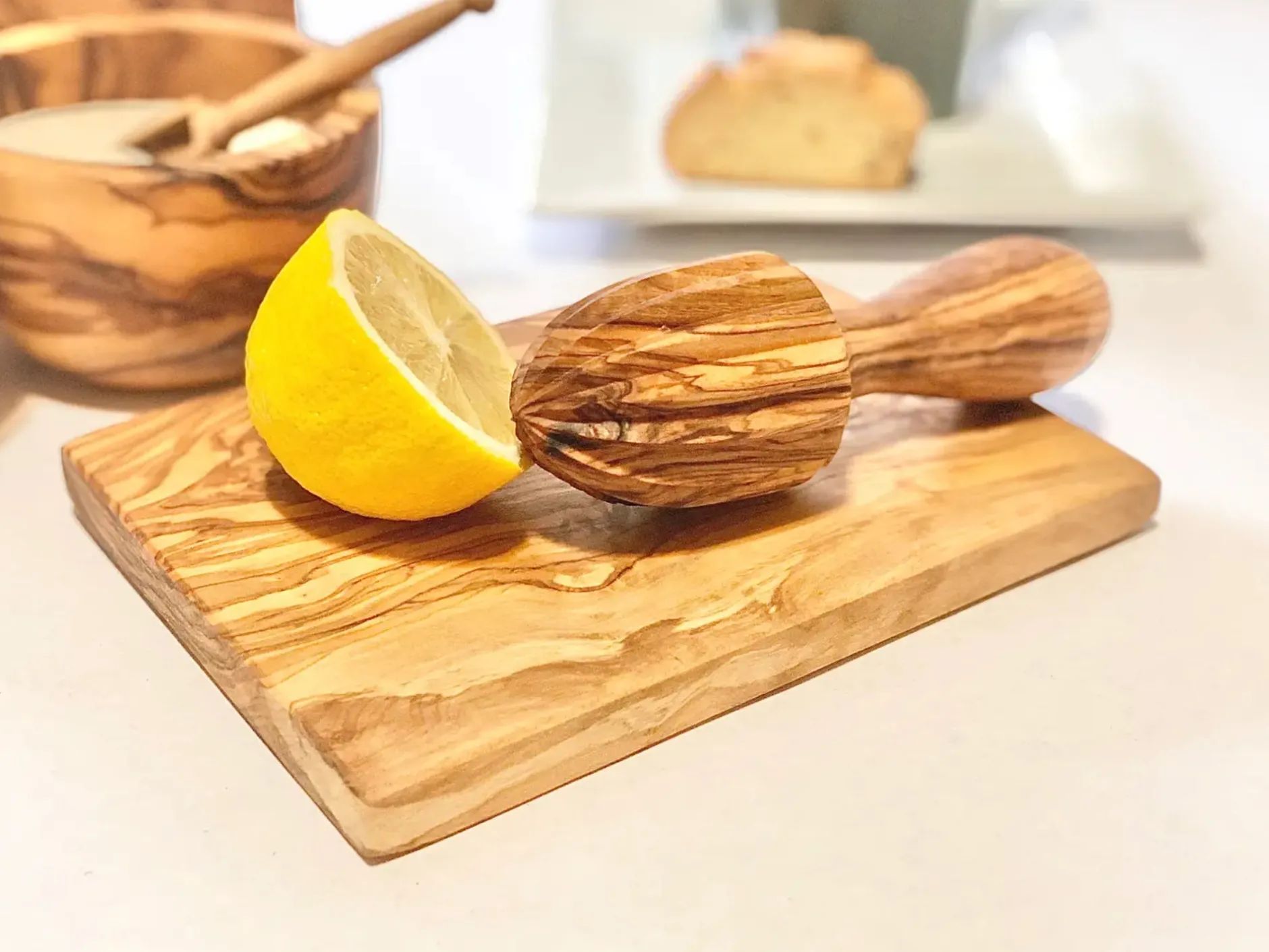 olive_wood_citrus_reamer_0.webp Home Decor | Pillows | Natural Olive Wood Olive Wood Citrus Reamer