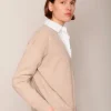 Sweaters | Organic by John Patrick Ada V Neck 100% Undyed Cashmere Birch