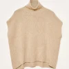 Sweaters | Organic by John Patrick Cashmere Turtleneck Gilet Beige Melange