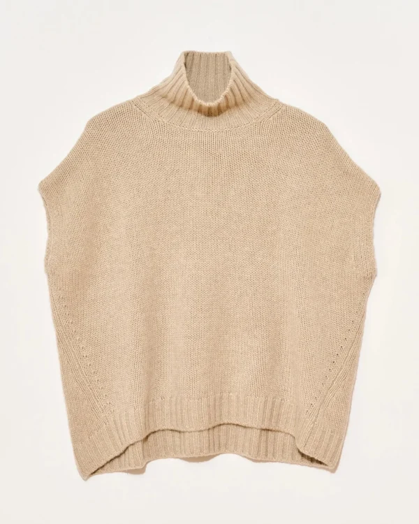 Sweaters | Organic by John Patrick Cashmere Turtleneck Gilet Beige Melange
