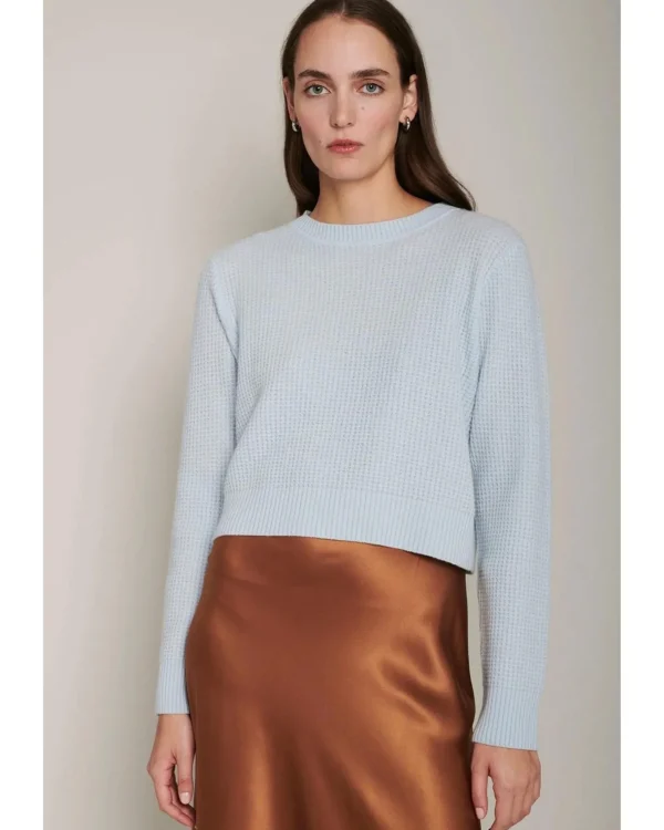 Sweaters | Organic by John Patrick Cora Cashmere Thermal Pullover Aqua