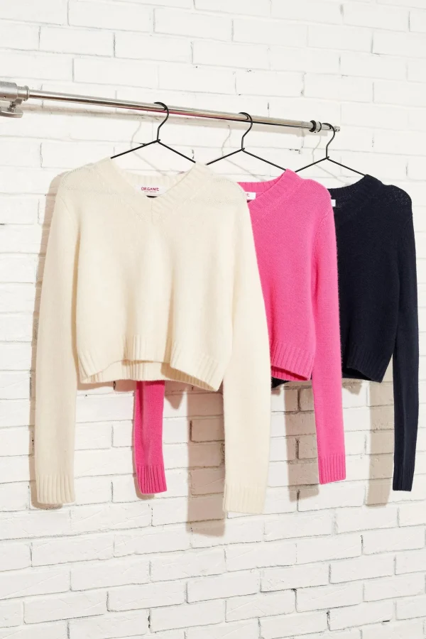 Sweaters | Organic by John Patrick Crop V Neck Fuschia