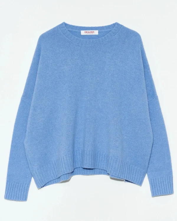 Sweaters | Organic by John Patrick Cashmere Wide Pullover Cornflower