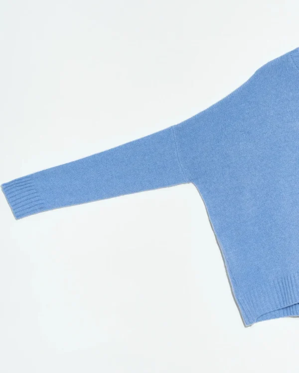 Sweaters | Organic by John Patrick Cashmere Wide Pullover Cornflower