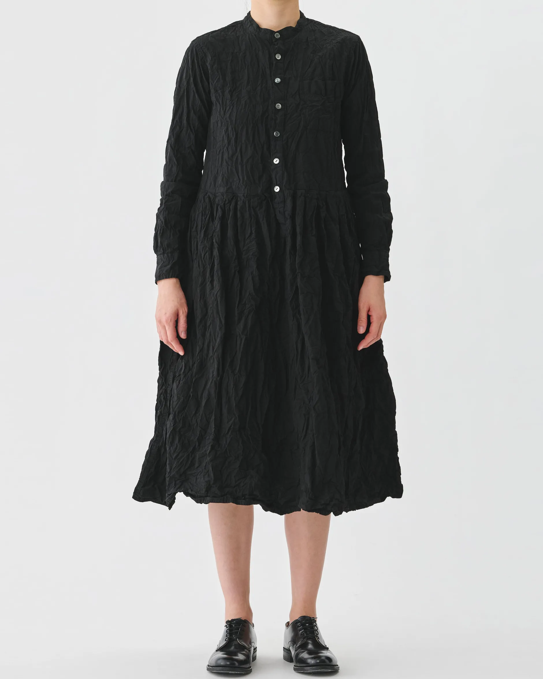 pas_de_calais_classic_cri_0-5.webp Dresses | Pas De Calais Classic Crinkle Cotton Dress Black