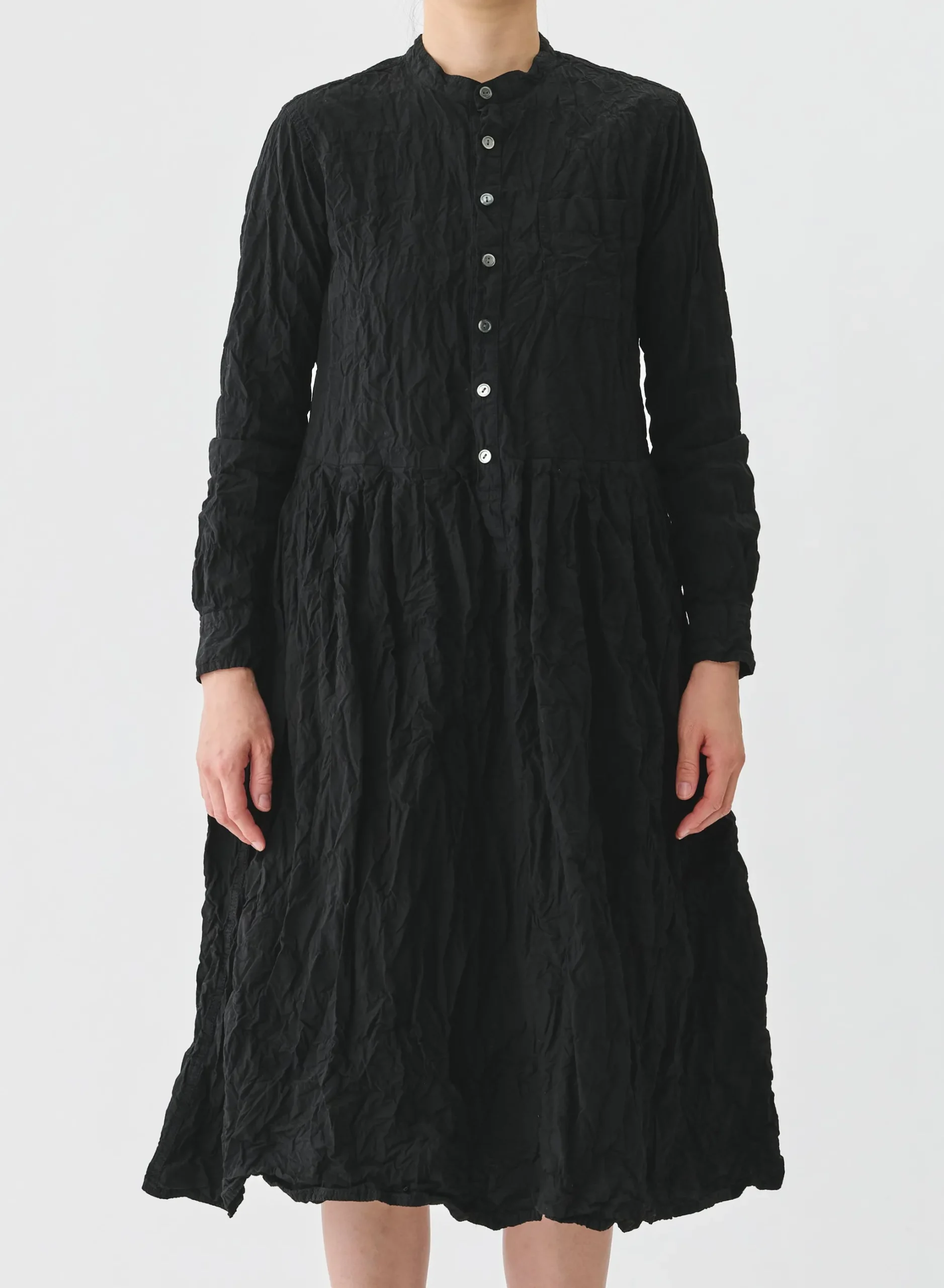 pas_de_calais_classic_cri_1-4.webp Dresses | Pas De Calais Classic Crinkle Cotton Dress Black