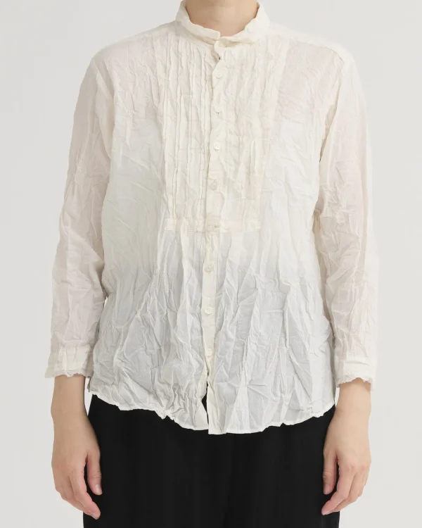 Shirts + Tops | Pas De Calais Cotton Lawn Random Pintuck Blouse Natural