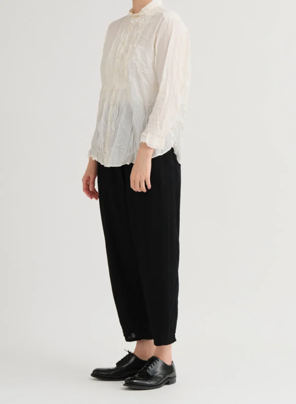 Shirts + Tops | Pas De Calais Cotton Lawn Random Pintuck Blouse Natural
