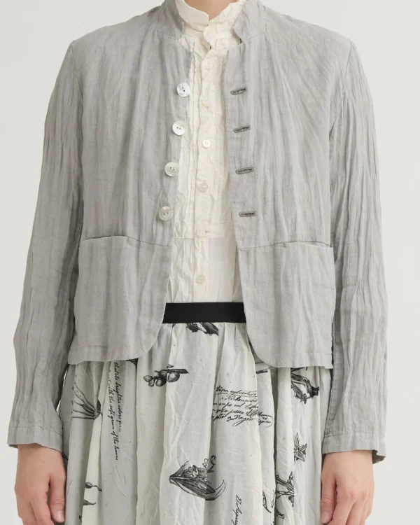 Outerwear | Blazers | Pas De Calais French Linen Short Jacket Grey