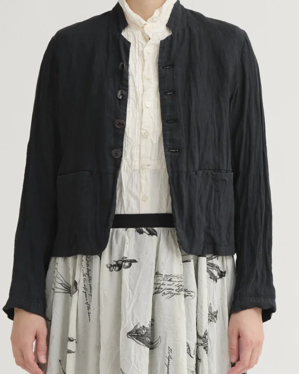 Outerwear | Blazers | Pas De Calais French Linen Short Jacket Black