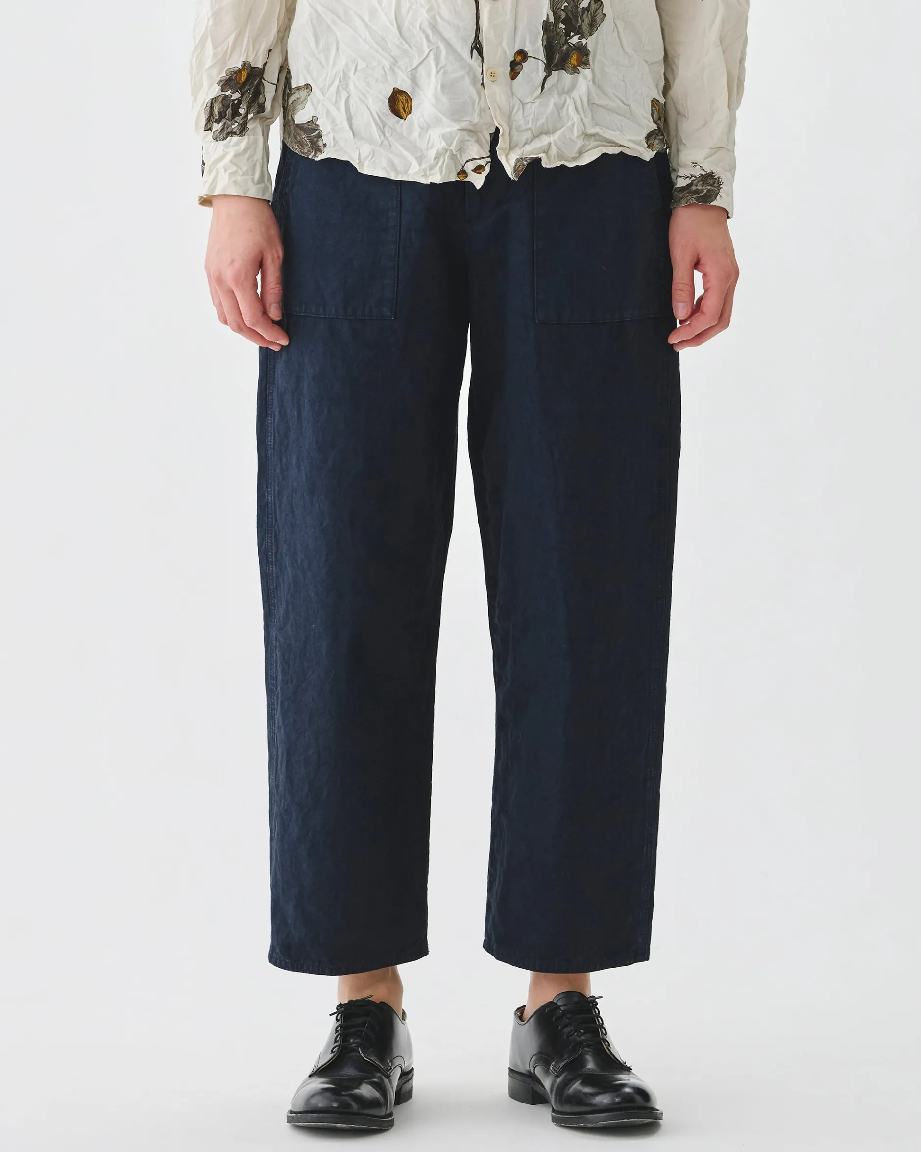 pas_de_calais_high_thread_0-1.webp Pants | Pas De Calais High Thread Count Cotton Linen Baker Pants Navy