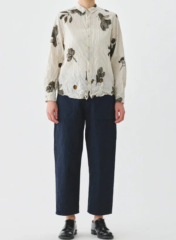 Pants | Pas De Calais High Thread Count Cotton Linen Baker Pants Navy