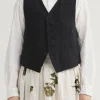 Outerwear | Sweaters | Pas De Calais LH Canvas + Yarn Dyed Stripe V Neck Vest Navy