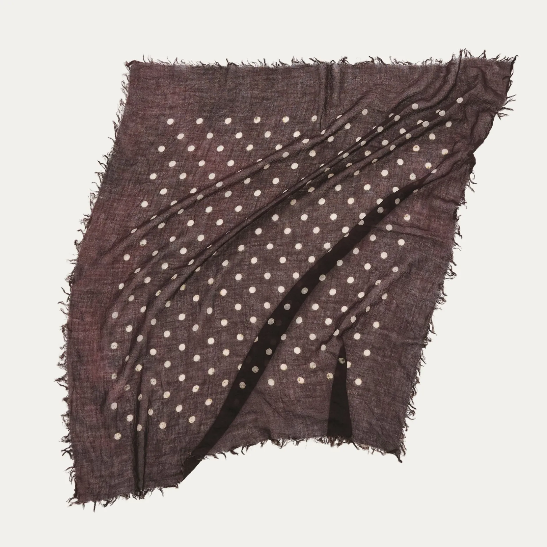 pas_de_calais_light_wool__0.webp Scarves | Pas De Calais Light Wool Dot Print Scarf Brown