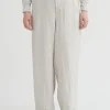Pants | Pas De Calais Linen Twill Wide Pants Light Gray