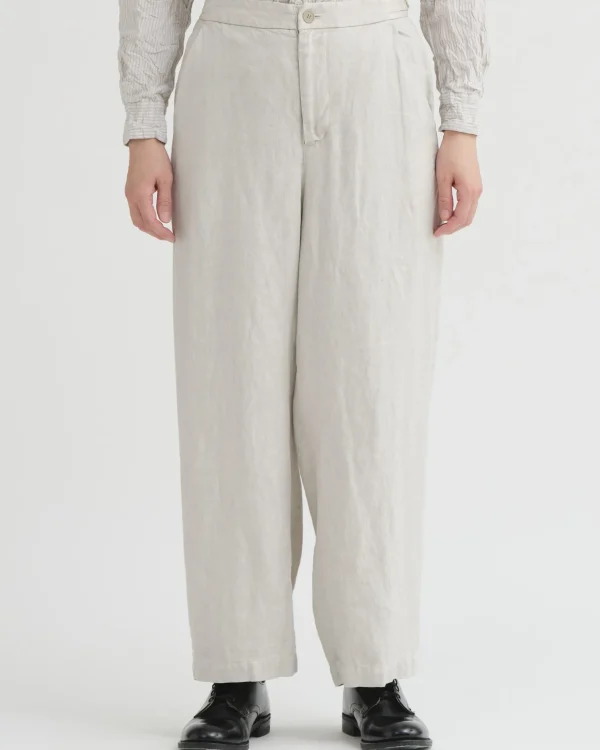 Pants | Pas De Calais Linen Twill Wide Pants Light Gray