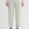 Pants | Pas De Calais Linen Twill Tapered Pants Light Gray