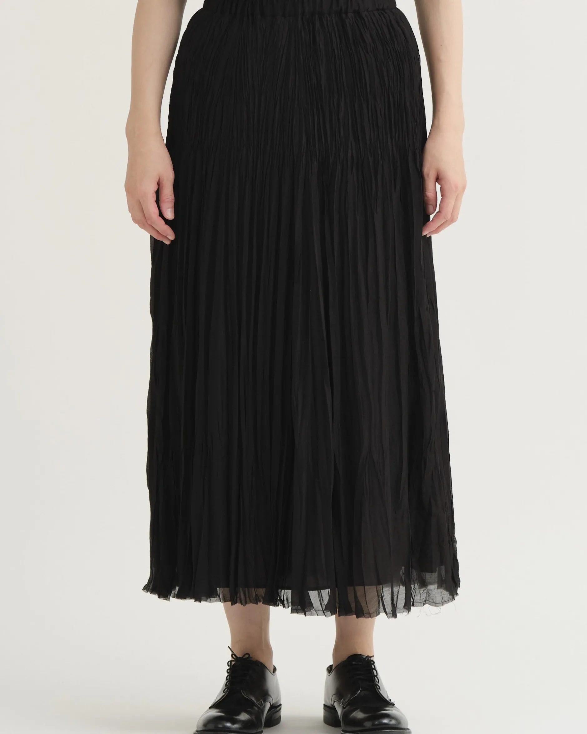 pas_de_calais_organdy_han_0.webp Skirts | Pas De Calais Organdy Hand Pleated Long Skirt Black
