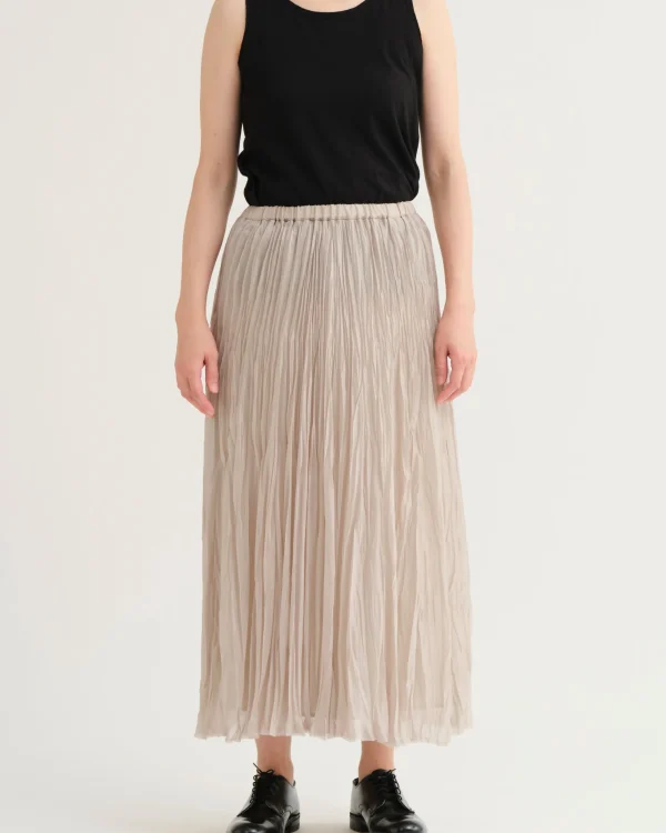Skirts | Pas De Calais Organdy Hand Pleated Long Skirt Natural