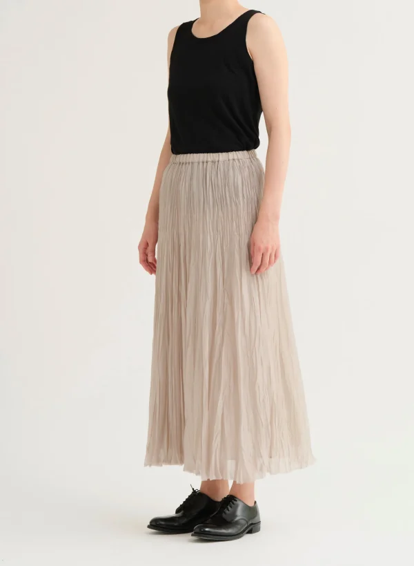 Skirts | Pas De Calais Organdy Hand Pleated Long Skirt Natural