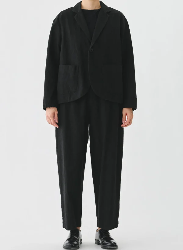 Outerwear | Pas De Calais Recycled Denim Coniferous Tree Jacquard Jacket Black