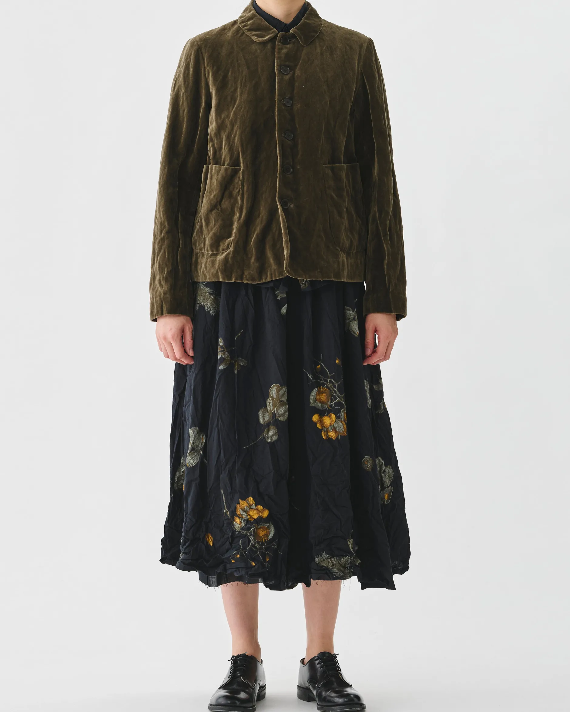 pas_de_calais_stainless_y_0-1.webp Outerwear | Pas De Calais Stainless Yarn Velvet Jacket Khaki