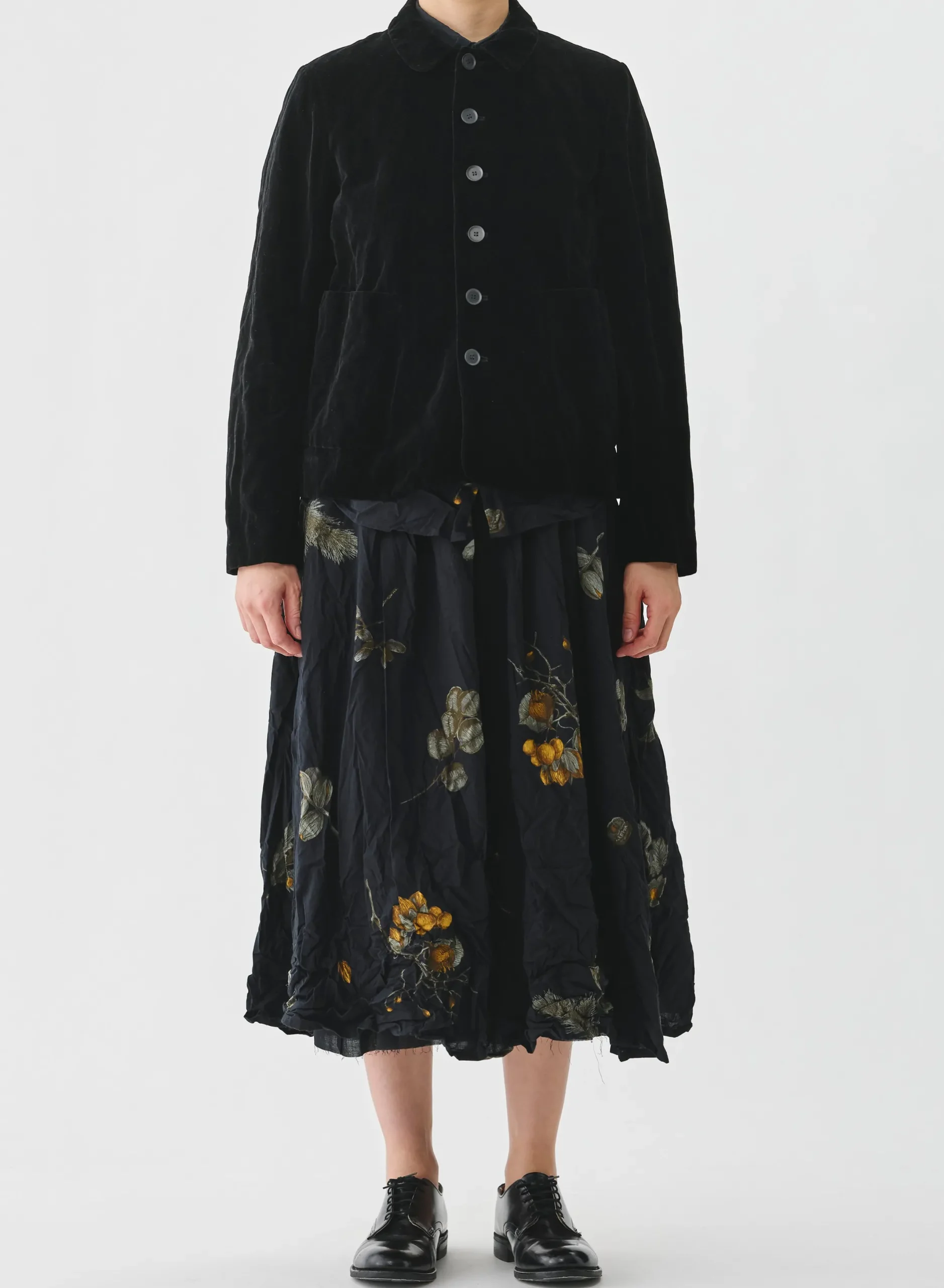 pas_de_calais_stainless_y_1.webp Outerwear | Pas De Calais Stainless Yarn Velvet Jacket Black