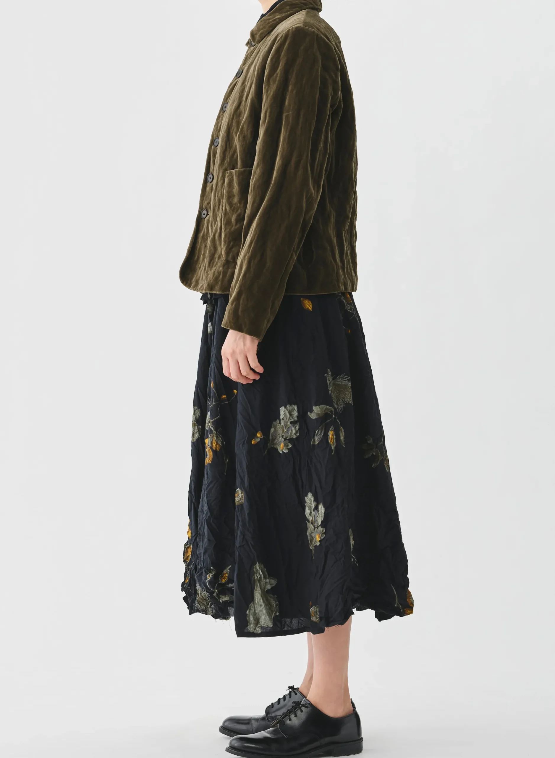 pas_de_calais_stainless_y_2.webp Outerwear | Pas De Calais Stainless Yarn Velvet Jacket Khaki