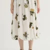Skirts | Pas De Calais Summer Botanical Print Skirt Ivory