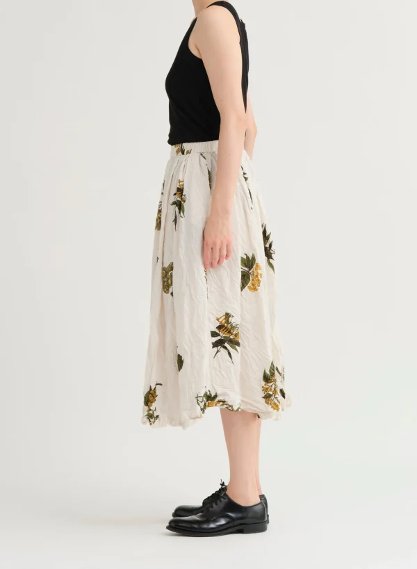Skirts | Pas De Calais Summer Botanical Print Skirt Ivory
