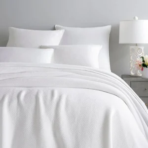 Quilts + Coverlets | Pine Cone Hill Quinn White Cotton Blanket