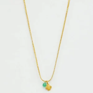Jewelry | Pippa Small 18kt Gold Anemone and Single Tiny Pendant on Cord Necklace
