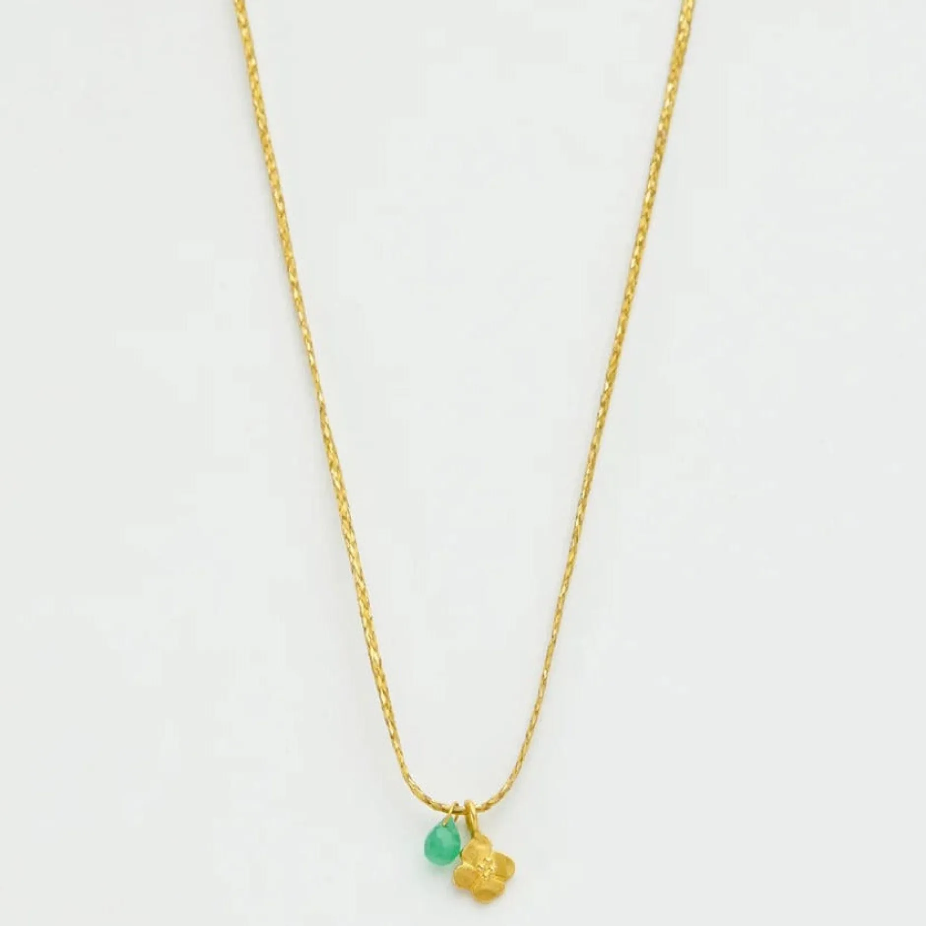 pippa_small_kt_gold_anemo_0.webp Jewelry | Pippa Small 18kt Gold Anemone and Single Tiny Pendant on Cord Necklace
