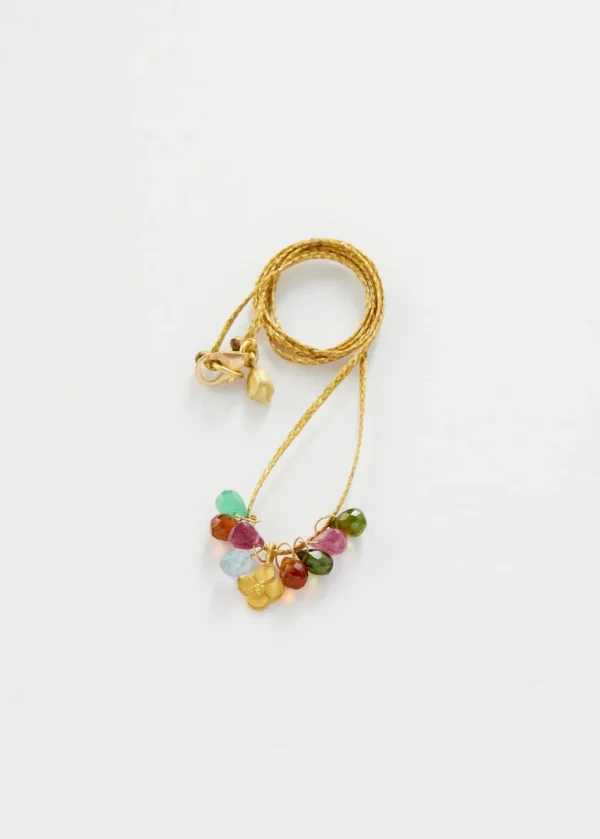 Jewelry | Pippa Small 18kt Gold Anemone and Tiny Pendants Cluster on Cord Neckla