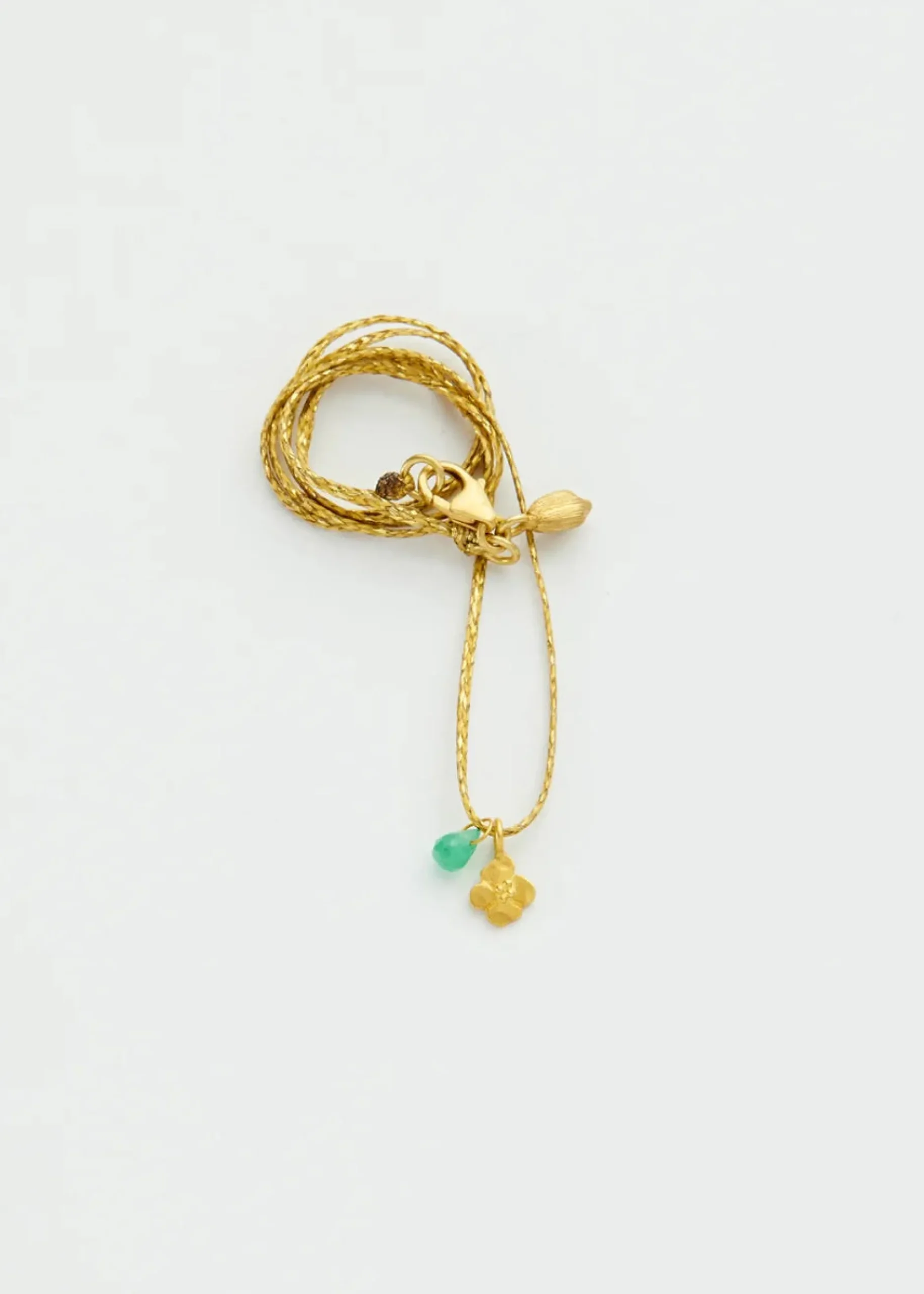 pippa_small_kt_gold_anemo_1.webp Jewelry | Pippa Small 18kt Gold Anemone and Single Tiny Pendant on Cord Necklace