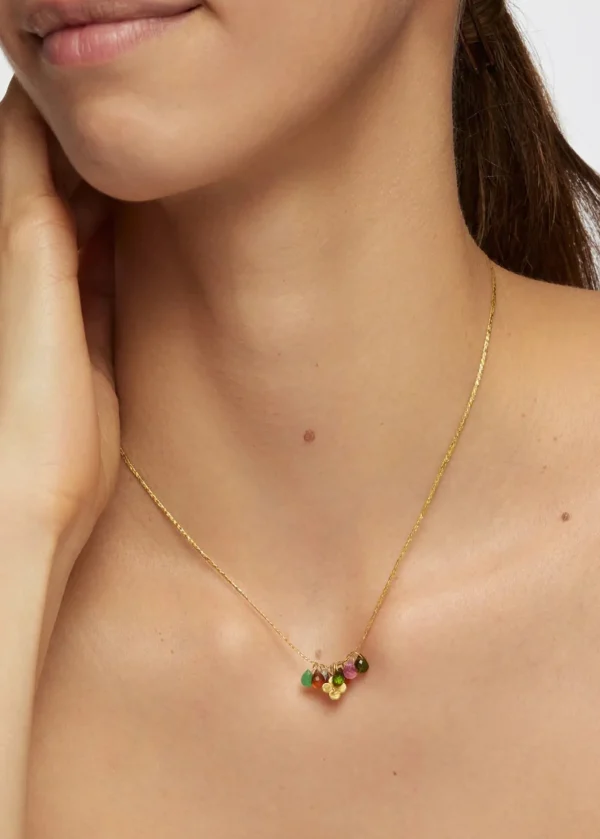 Jewelry | Pippa Small 18kt Gold Anemone and Tiny Pendants Cluster on Cord Neckla