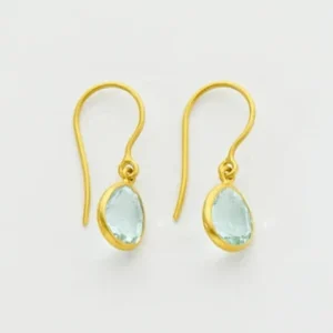 Jewelry | Pippa Small 18kt Gold Iris Single Drop Earrings Aquamarine
