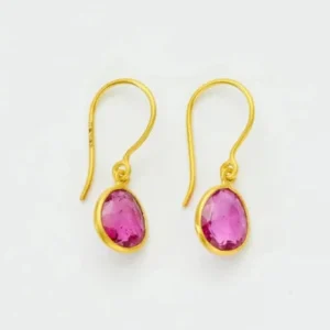 Jewelry | Pippa Small 18kt Gold Iris Single Drop Earrings Pink Tourmaline