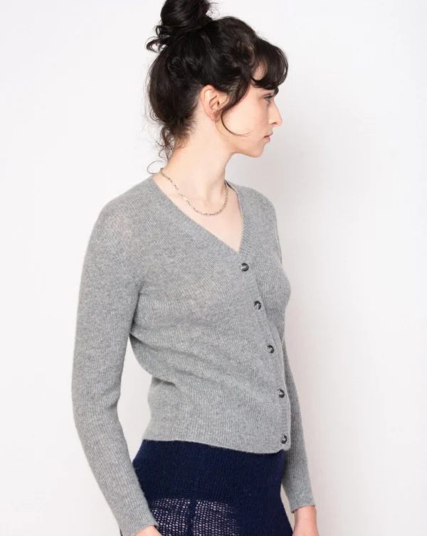 Sweaters | Ros Duke Rib Cardigan Ash Grey