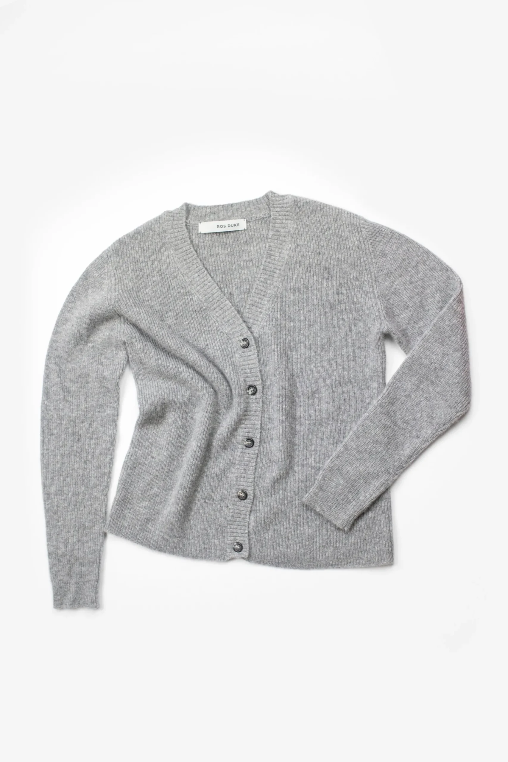 ros_duke_rib_cardigan_ash_3.webp Sweaters | Ros Duke Rib Cardigan Ash Grey