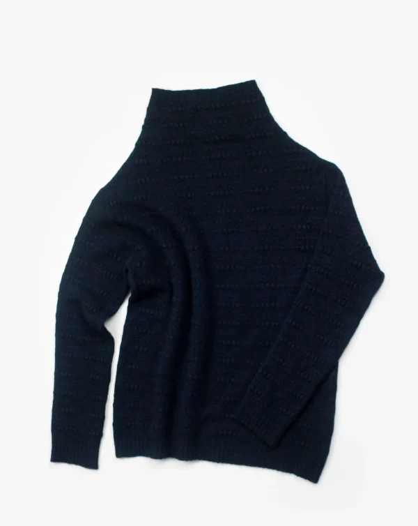 Sweaters | Ros Duke Slub Turtleneck Navy