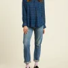 Shirts + Tops | Trovata Black Oversized Shirt Oceanside Plaid